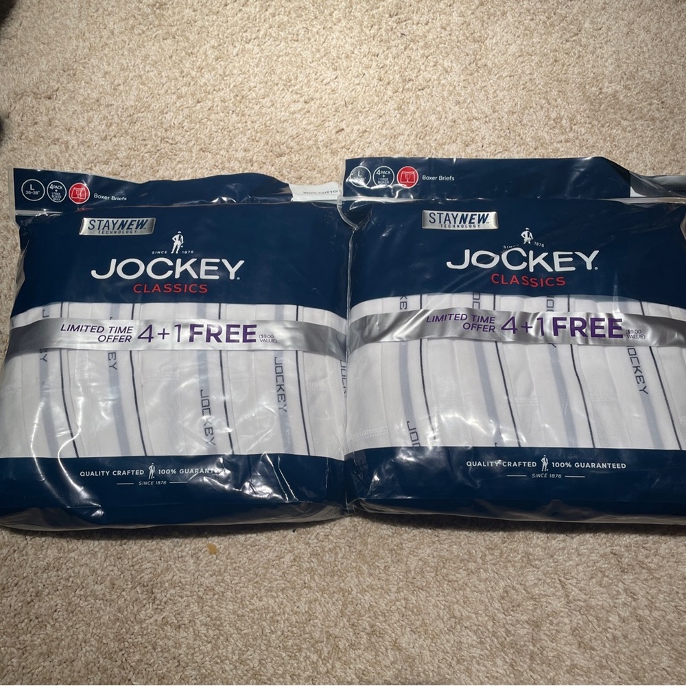 Men Jockey 100% Cotton underwear boxer brief Sz L